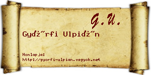Győrfi Ulpián névjegykártya